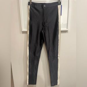 American Apparel Black with White Side stripe spandex trousers/leggings.